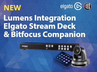 Lumens PTZ Cameras and Media Processor Integrate with the Elgato Stream Deck and Bitfocus Companion